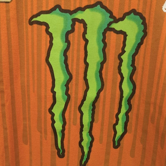 RARE color Monster energy DC brand tee size men's M orange great condition - Picture 4 of 7
